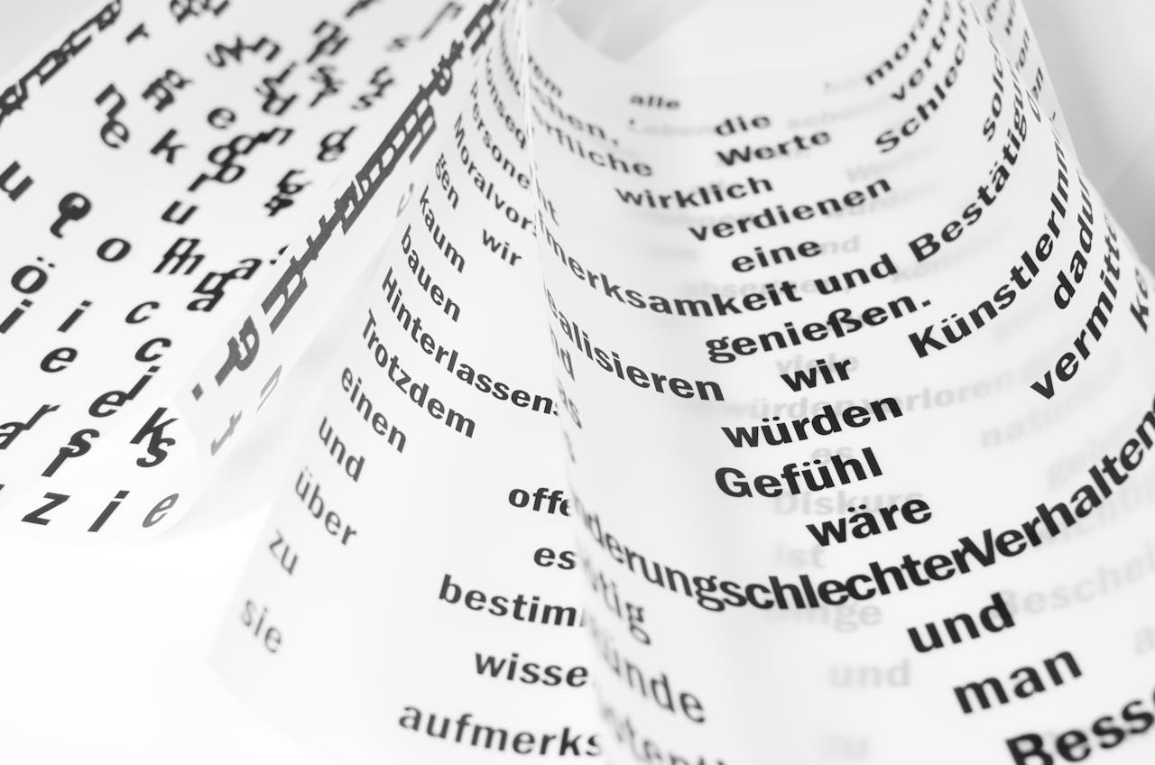 german text swirling